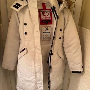 Canada Goose Kids White Puffer Jacket